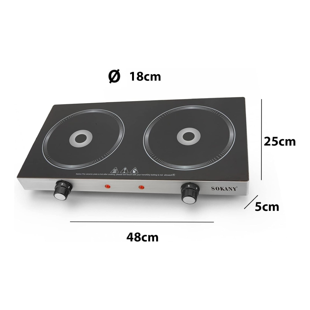 FURNELË ELEKTRIKE QERAMIKE SOKANY SK-224 2 PLITA 2400W 3 FURNELË ELEKTRIKE QERAMIKE SOKANY SK-224 2 PLITA 2400W - Figura 3